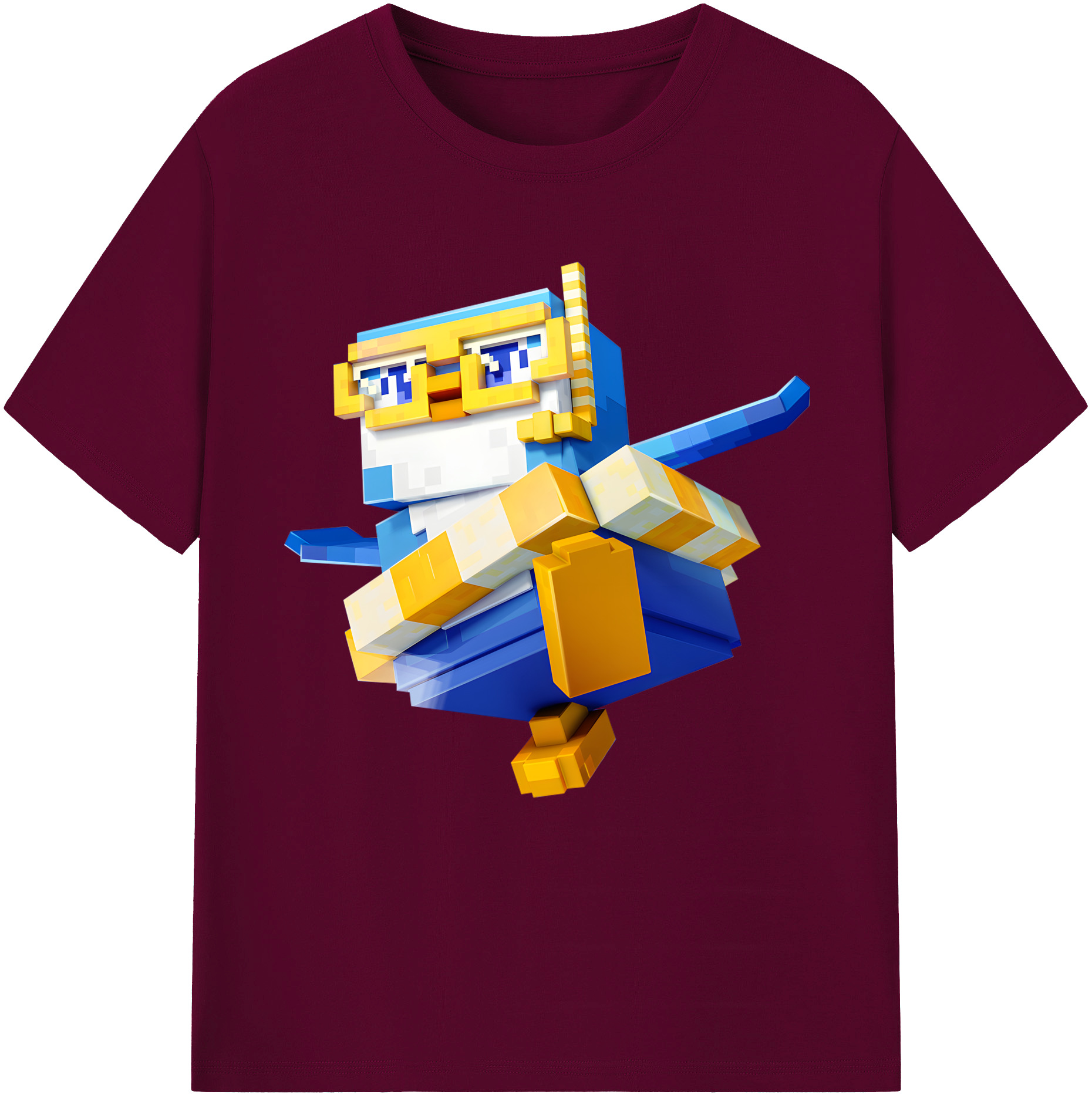（画像用） マインクラフト ブロックの世界 Minecraft MC Block world レディースカジュアルプリントTシャツ（綿100％）